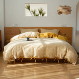 100% Cotton Double Layer Gauze Four Piece Bedding Set Soft Breathable Bed Sheet Duvet Cover Full Cotton Bed Linen Set