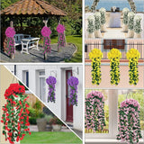 Popxstar spring decor Artificial Flower Silk Violet Wall Hanging Wedding Scene Decor Home Potting Outdoor Garden Party Festival parts diy gift Hotsale