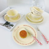 Popxstar  Coffee Mugs Ceramic Milk Tableware Tea Tools Cute Ins Korean Style Oatmeal Breakfast Drink Juice Tea Cup and Saucer Sets