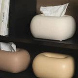 Popxstar  Nordic Cream Style Ceramic Tissue Box Living Room Bedroom Coffee Desktop Decoration Ornament Creative Tissue Holder Tissue Box