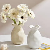 French style retro cream style ceramic vase hydroponics dried flowers flower arrangement desktop ornament decoration home hotel