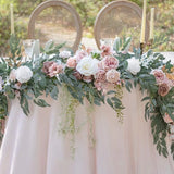 Popxstar 2.7M Flower Garland Set Artificial White Rose Garland Stunning Wedding Photo Booth Backdrop Elegant Garden Wedding Arch Decor