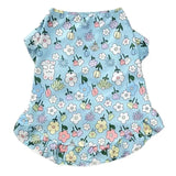 Cute Ruffle Hem Flower Print Dog Vest Skirt Skin Friendly Cool Fabric Anti-UV Outdoor Summer Outfit For Large Breed Dogs