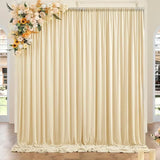 Popxstar  2pcs 5x8/10ft Wrinkle Free White Satin Backdrop Curtains For Wedding Birthday Parties Photography Background Baby Shower Decor