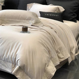 Popxstar  1000TC Egyptian Cotton Brushed Autumn Winter Luxury Embroidery Bedding Set Duvet Cover Flat/Fitted Bed Sheet Pillowcases 4Pcs
