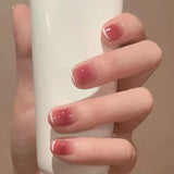 Popxstar  Y2K Style Fake Nails with Silver Star Designs Gradient Purple Press on Nails Medium Length Ballet False Nails for Women Party