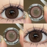 Popxstar  1Pair Color Colour Contacts Lenses Korea Natural Big Eye Brown Lenses Black Beauty Pupil Makeup Lenses Fast Shipping