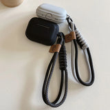 Popxstar  simple silicone earphone case for airpods pro 2 with hand rope black gray block protection cover for apple airpods 1 2 3 lovers