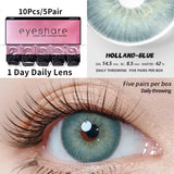 Popxstar 10Pcs=5Pair Color Contact Lenses for 1 Day Daily Lens Blue Contacts Daily Disposable High Wearing Comfort Brown Lenses