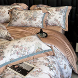 Popxstar  Premium 1000TC Egyptian Cotton Chinese Style Flowers Bird Print Luxury Bedding Set Duvet Cover Flat/Fitted Bed Sheet Pillowcases