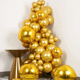 Popxstar 2/5PCS 18/22/36inch Foil Sphere Balloons 4D Balloons Glod Silver Rose Gold Big Round Mylar Balloons for Birthday Party Decor