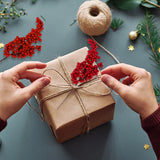 Popxstar 50/1branch Christmas Artificial Berries Stem Red Holly Berry Fake Flowers Plant for Xmas Tree New Year Party Home Decor Ornament
