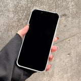 Popxstar  Love Heart Matte silver Silicone Shockproof Protection Back Cover For iPhone 15 Pro Max 13 Pro 12 11 14 Fashion Girls Phone Case