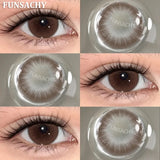 Popxstar  1 Pair New Color Contact Lenses for Eye Beautiful Pupil Fashion Blue Soft Lenses Gray Natural Contacts Yearly Cosmetics