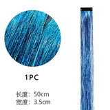 Popxstar Shiny Threads Glitter Hair Tinsel Kit Gold Silk Hair Glitter String Extensions Accessories for Women Headdress