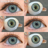 Popxstar  1 Pair Colorcon Eye Contact Lenses Natural Brown Gray Pupils for Eyes Cosmetics Yearly Blue Color Lens Green Softlens