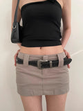 Popxstar N Retro Belt Female New Style Rivet Punk Belt With Jeans Belt Personality Y2K Black