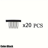 Popxstar  10/20/50Pcs Wig Combs To Secure Wig 6-Teeth Wig Comb Wig Clips With Cloth For Making Wig Caps Steel Material Clips Combs ForHair