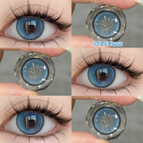 Popxstar  -1 Pair Myopia Color Contact Lenses for Eyes with Prescription Makeup Eye Color Lenses Beauty Pupils Fashion Blue Lenses