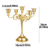 Popxstar  3Arm 5arm Metal Candelabra Candlestick Silver Golden Black European Elegant CandleHold for Centro De Mesa Decorativo De Comedor