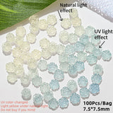 Popxstar 100pcs Clear Crystal Rhinestones Jewelry 3D Love Heart Nail Charm for Nail Art Decoration Clear Resin Valentine's Day Nail Parts
