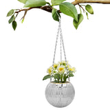 Popxstar 6 Colors Christmas Decor Disco Ball Planter Vase Wall Hanging Planter Pot Flower Pots Rope Hanging Flowerpot Balcony Home Decor
