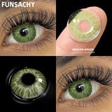 Popxstar  1pair New Blue Lenses Colored Green Contact Lenses for Eyes Brown Eyes Soft Contacts Lens Yearly Gray Lens Green Pupils