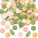 Popxstar  1Pack Sage Leaves Confetti Green Gold Pink Round Paper Confetti Wedding Birthday Party Decorations Baby Shower Table Scatter