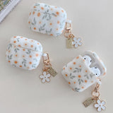Popxstar  Cute Flower Silicone Headphone Case For AirPods 4 For AirPods 1/2/3 Protection Cover For AirPods Pro 2 With Pendant