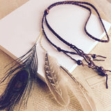 Popxstar Feather Headband Festival Boho Hairband Feather Headdress Hippy Indian Hair Accessories for Girls