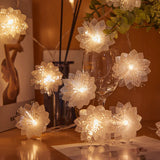 Popxstar Artificial Plumeria Flower String Lights Garland Led Battery Powered Fairy Lights Wedding Christmas Party Decorations Supplies