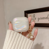 Popxstar Dreamy Pearl Shell Case For AirPods 4 Pro 2 3 1 Cover For AirPods Pro2 Pro 2 2nd 3rd 1st 4th Cases With Keychain Headphone Coque