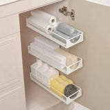 Carbon Steel Narrow Storage Rack Wall Mounted Space Saving Expandable Gap Shelf Punch Free Sliding Storage Rack Pantry