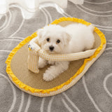 Cute Slipper Shaped Cat Cooling Mat Breathable Non Slip Dog Sleeping Bed Detachable Wear-Resistant Pet Sofa Bed Summer