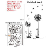 Popxstar Black Dandelion Sitting Room Bedroom Wall Stickers Household Adornment Decor Decals Mural Art Poster On The Wall