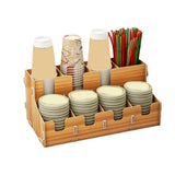 Multi-Cell Disposable Paper Cup Storage Shelf Space Saving Large Capacity Paper Cup Dispenser Durable Cup Straw Storage Rack