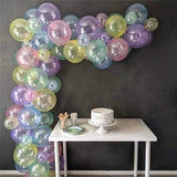 Popxstar 20Pcs 10inch Crystal Bubble Balloons Pastel Colorful Transparent Latex Balloons Birthday Party Decor Wedding Helium Globals