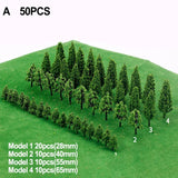 Popxstar 40-10pcs Model Trees 3D Landscape Artificial Miniature Tree Scenery Decoration Model Willow Trees Layout Train Railway 3.5-15cm