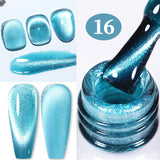 Popxstar 10ml Rainbow Purple Water Light Cat Magnetic Gel Nail Polish Shining Sliver-light Holographics Semi Permanent UV Gel