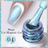 Popxstar 10ml Rainbow Purple Water Light Cat Magnetic Gel Nail Polish Shining Sliver-light Holographics Semi Permanent UV Gel