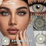 Popxstar Myopia Lenses 1 Pair Colored Contact Lenses with Degree Natural Eye Contacts Brown Lenses Gray Pupils Yearly Disposable