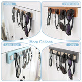Popxstar Wooden Wall Mounted Sunglasses Storage Rack Eyeglass Organizer Holder Self-adhesive Glasses Hanger  Sunglass Hook Storage Gifts