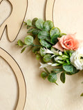 Popxstar  Easter Bunny Wreath, Wooden Rabbit Ear Circle Doorplat, Spring Garland Wall Decor with Flower, Door Hanging Home Decoration Gift
