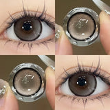 2pcs Big Eye Lenses Brown Lenses Contact Lenses for Eyes with Degree Prescription Black Beauty Pupils Fast Shipping
