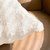 Popxstar  Autumn and winter solid color fashion rabbit plush throw pillow living room sofa throw pillow bedroom bedside with pillow core