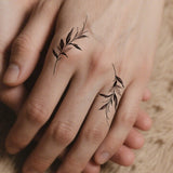 Popxstar  1 Pc Washable Temporary Tattoo, Vivid Red Ink Flower Minimalist Design, Suitable For Daily Use