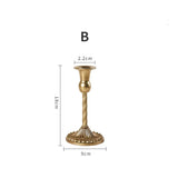 Popxstar 3pc Candlestick Holders Kit Brass Gold Candlestick Set Candle Holders Decorative Candlestick Stand for Wedding Party Dinning