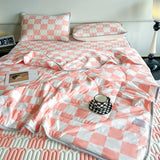 Popxstar Cooling Summer Comforter Bedding Sets Double Sided Cool Feeling Fabric Duvet Summer Blanket Ice Silk Fitted Sheet and Pillowcase