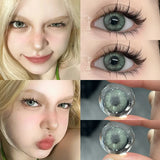 Popxstar  1Pair Color Contact Lens Pupils High Quality Green Eyes Blue Gray Lenses Makeup Diameter 14.2mm Fast Shipping
