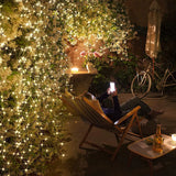 Popxstar 1PACK Solar Powered String Lights 200 LED Waterfall Lights Waterproof Vine String Fairy Light For Outdoor Garden Christmas Decor